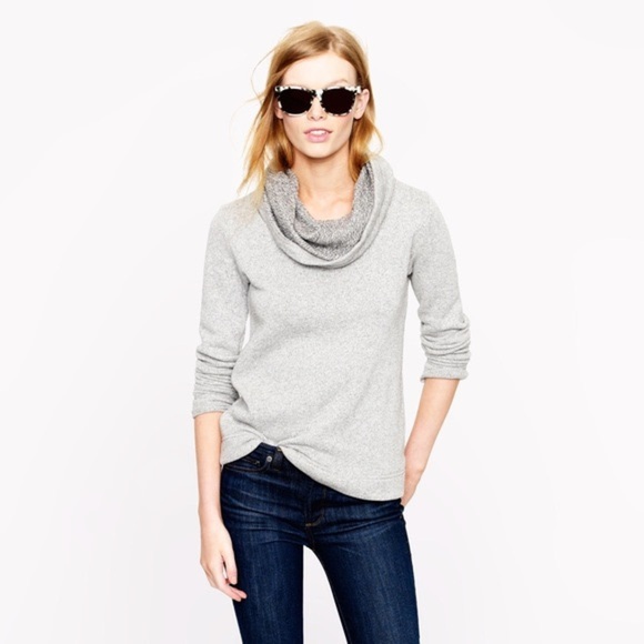 J. Crew Wool Blend Gray Cowl Neck Pullover Sweater Size M - Picture 1 of 10